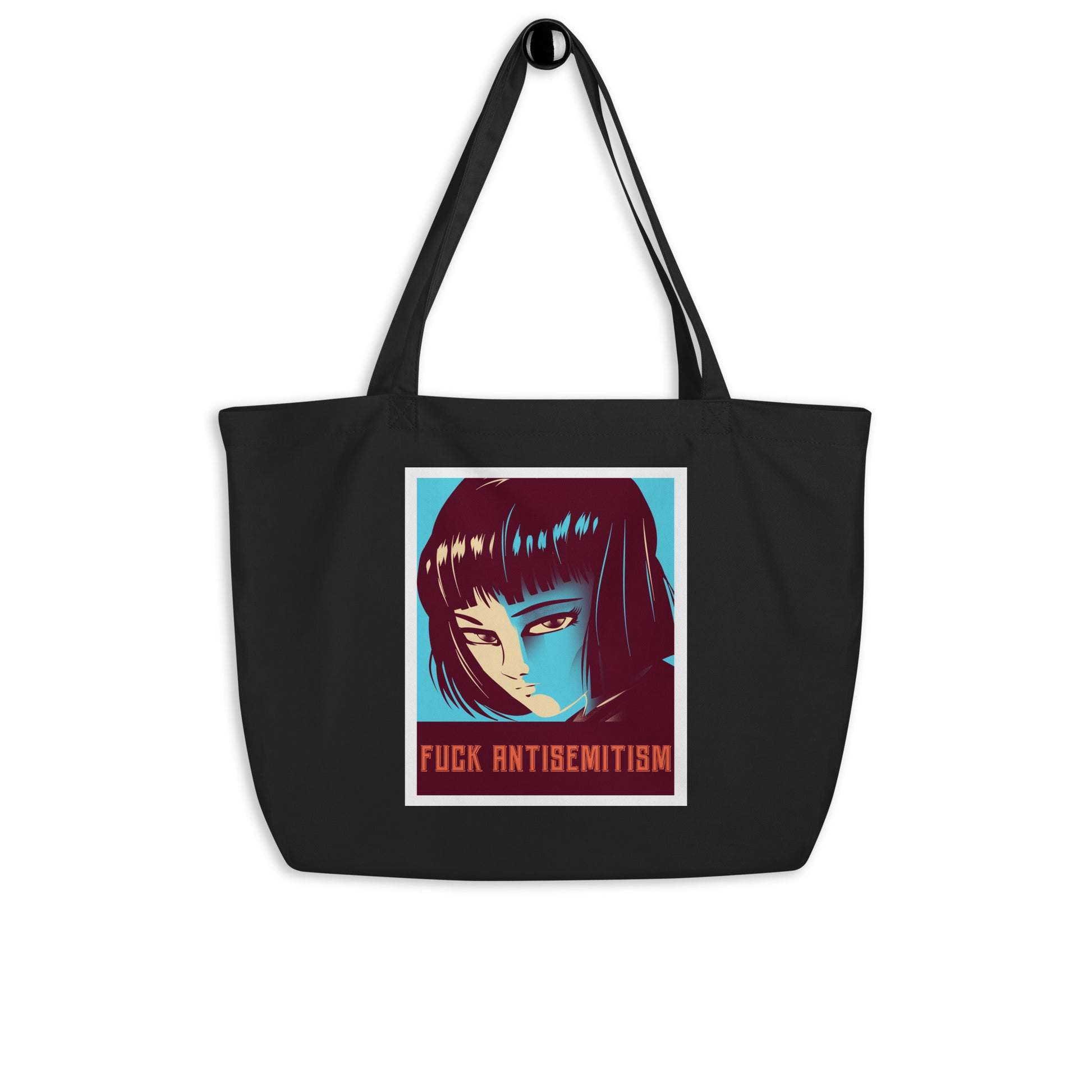 Anime Hero | Antisemitism | Large Organic Tote Bag