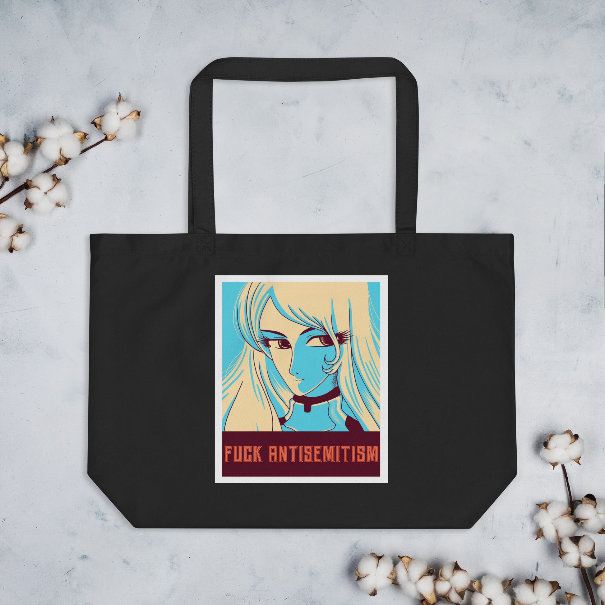 Anime Hero | Antisemitism | Large Organic Tote Bag