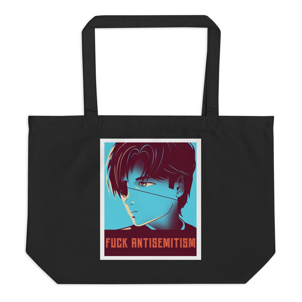 Anime Hero | Antisemitism | Large Organic Tote Bag Jouparty