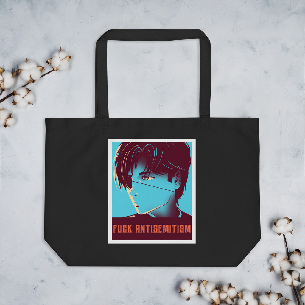 Anime Hero | Antisemitism | Large Organic Tote Bag Jouparty