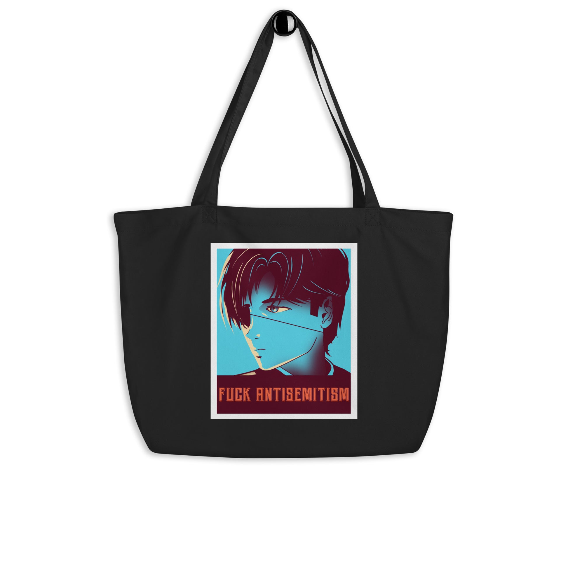 Anime Hero | Antisemitism | Large Organic Tote Bag Jouparty