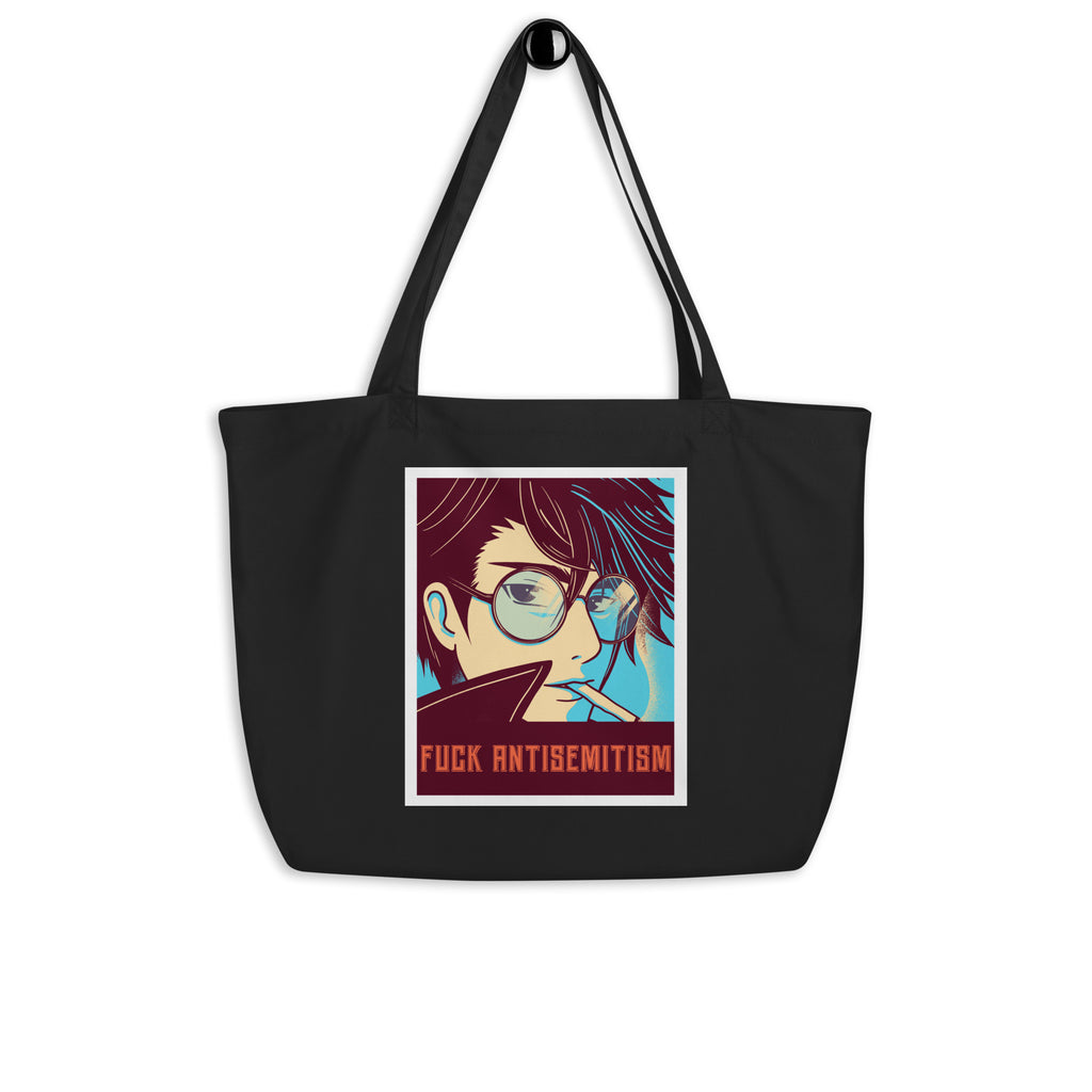 Anime Hero | Antisemitism | Large Organic Tote Bag Jouparty
