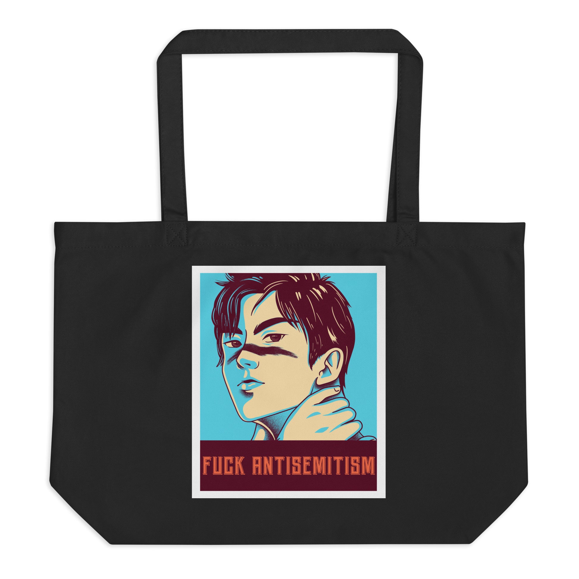 Anime Hero | Antisemitism | Large Organic Tote Bag Jouparty
