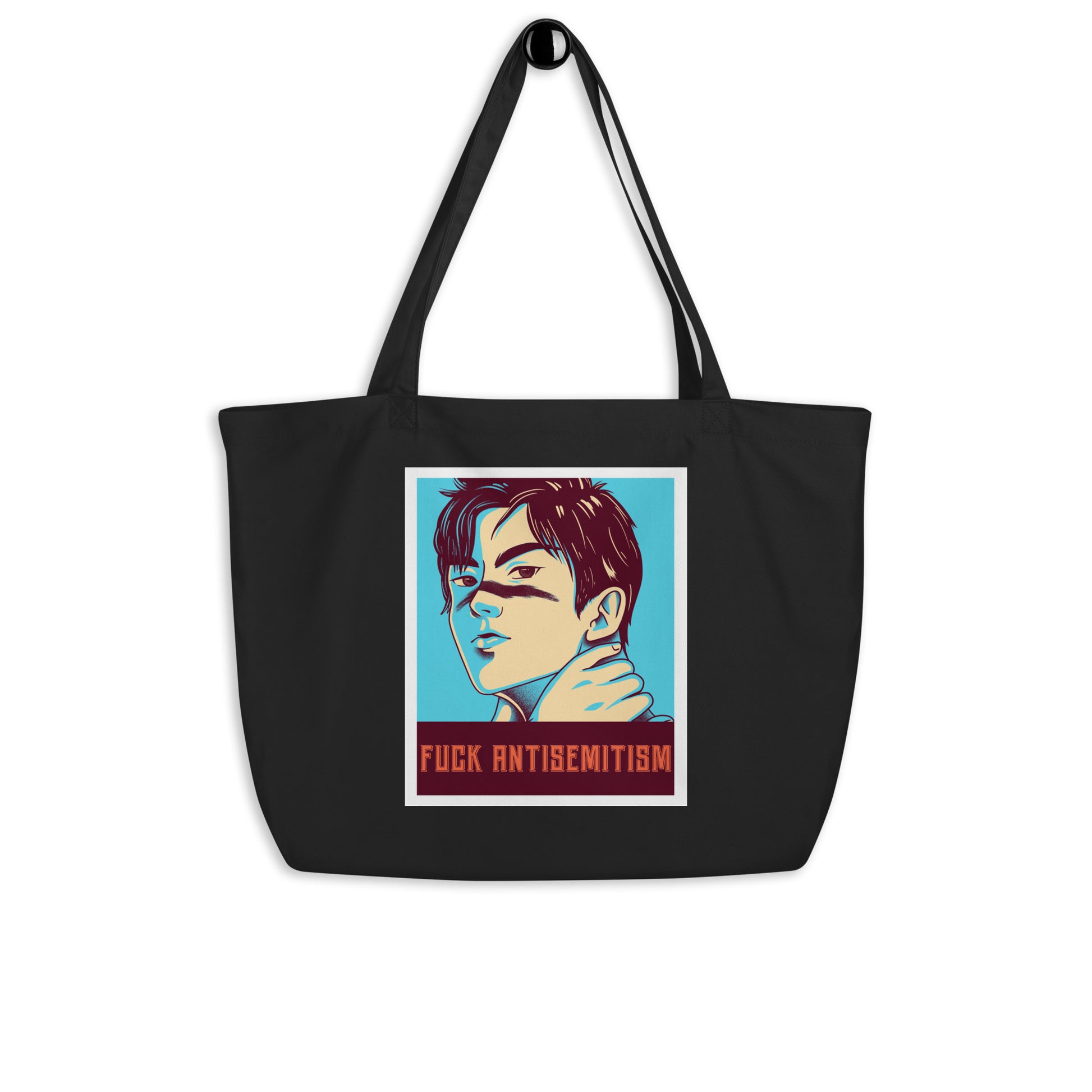 Anime Hero | Antisemitism | Large Organic Tote Bag Jouparty