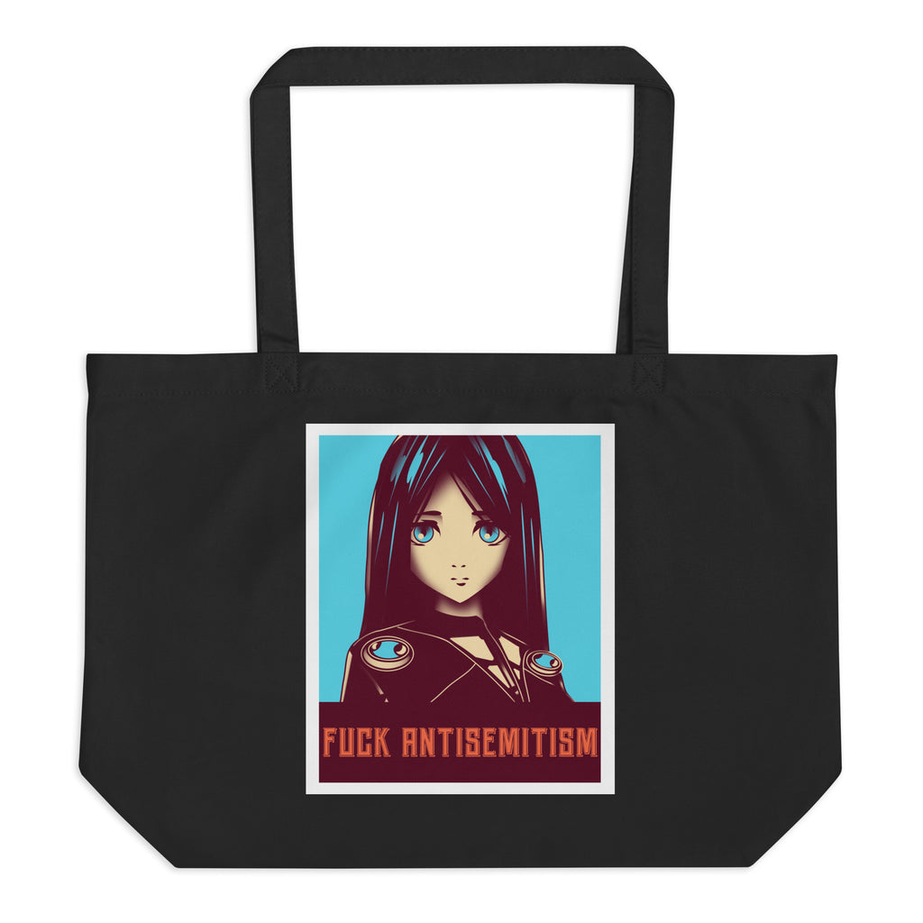 Anime Hero | Antisemitism | Large Organic Tote Bag Jouparty