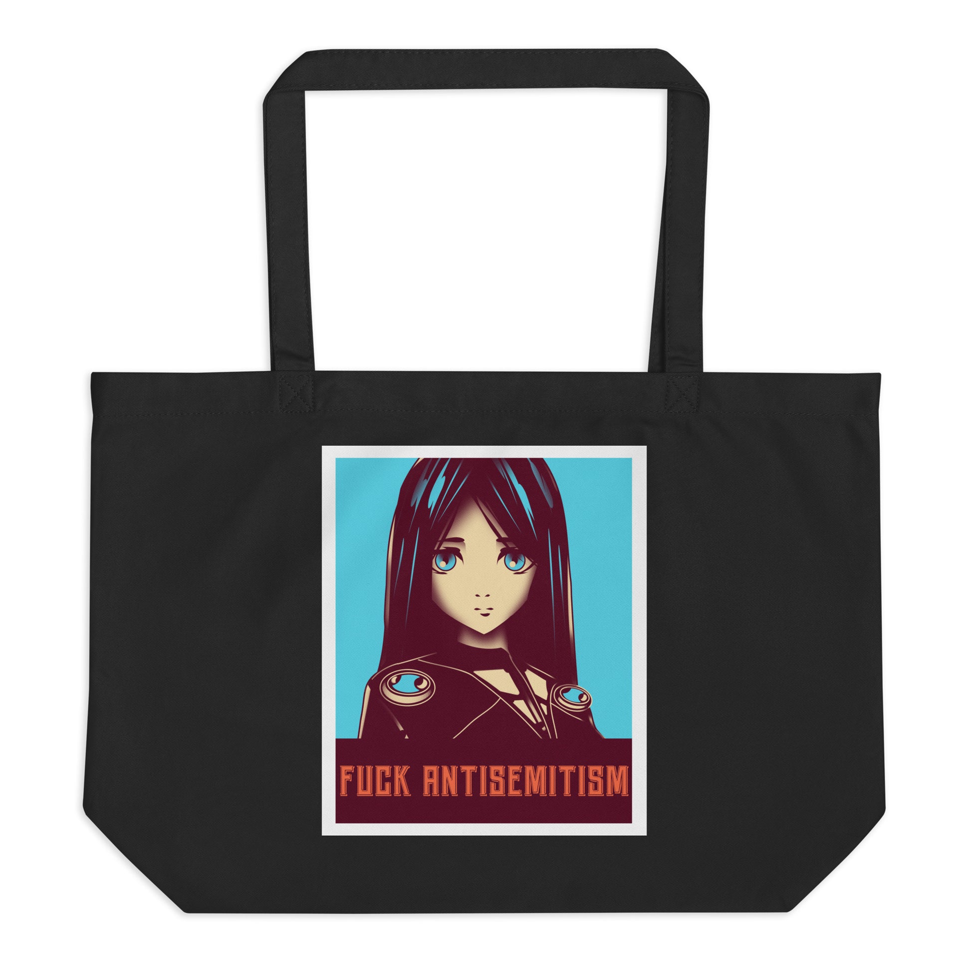Anime Hero | Antisemitism | Large Organic Tote Bag Jouparty