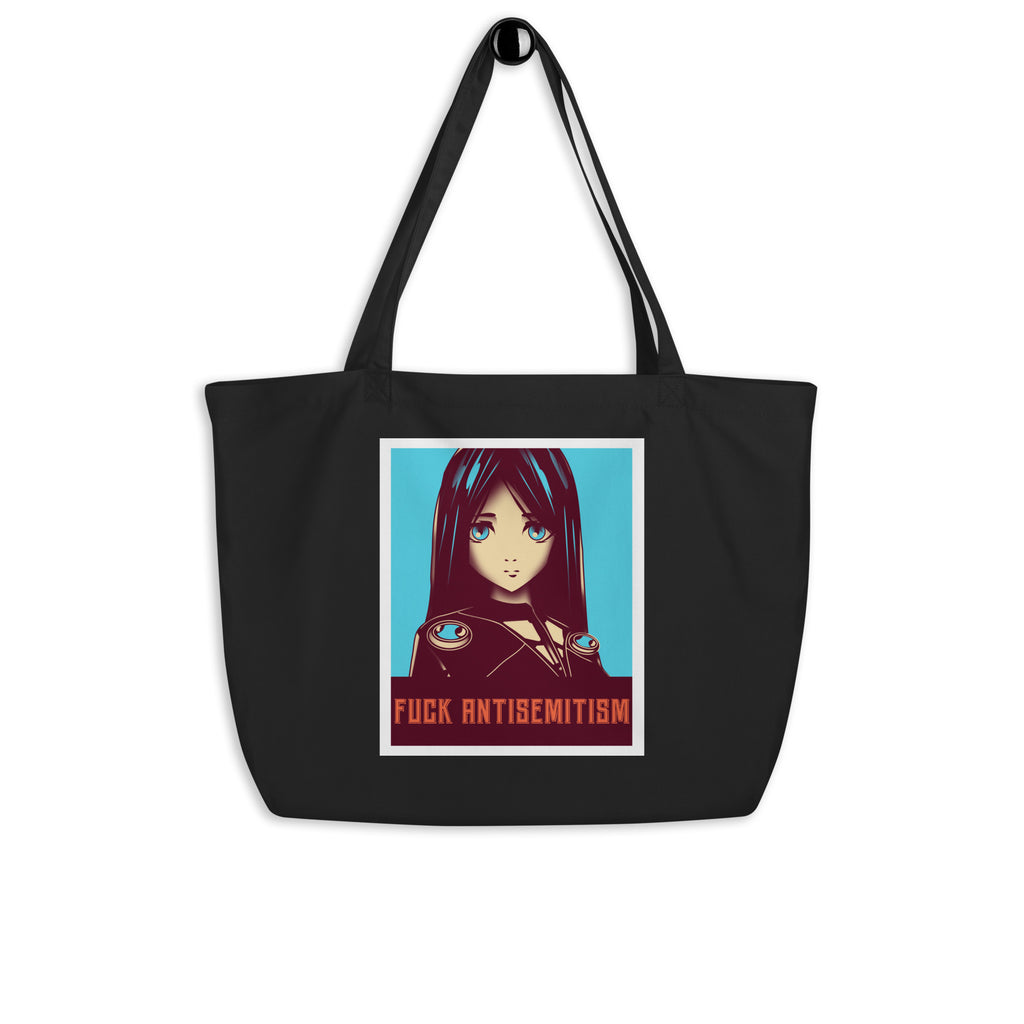 Anime Hero | Antisemitism | Large Organic Tote Bag Jouparty
