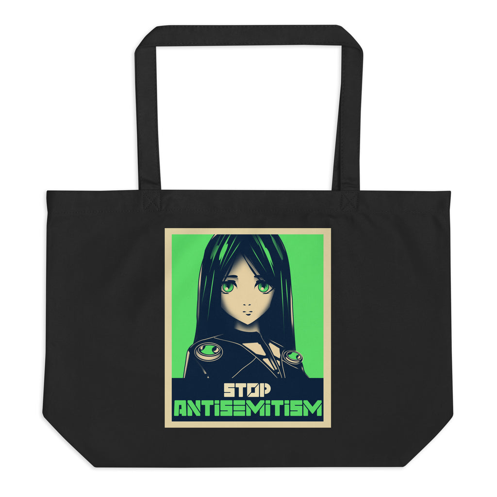 Anime Hero | Antisemitism | Large Organic Tote Bag Jouparty
