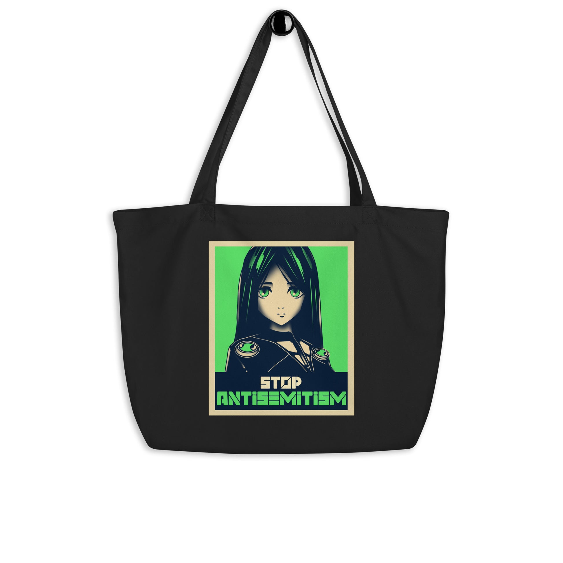 Anime Hero | Antisemitism | Large Organic Tote Bag Jouparty