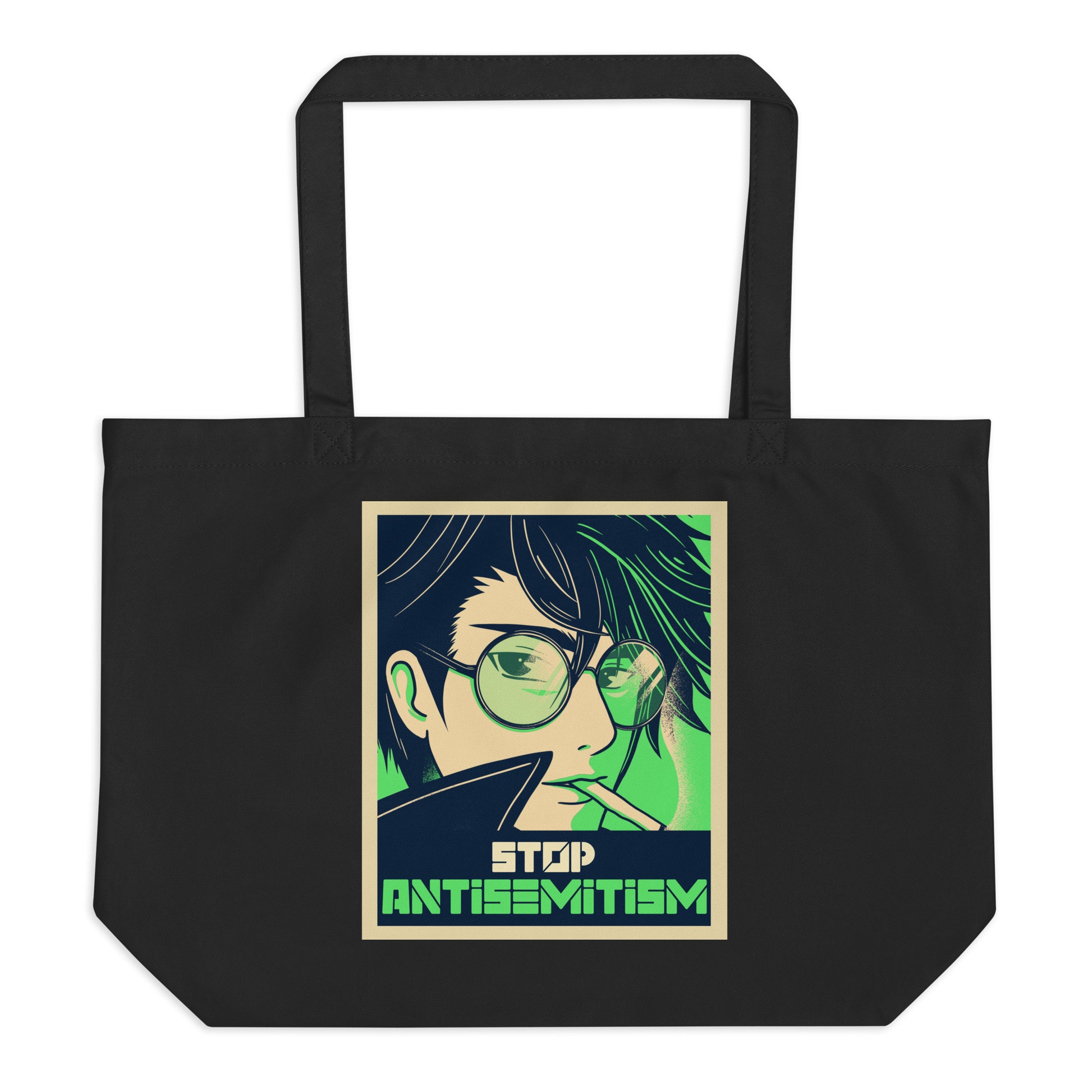 Anime Hero | Antisemitism | Large Organic Tote Bag