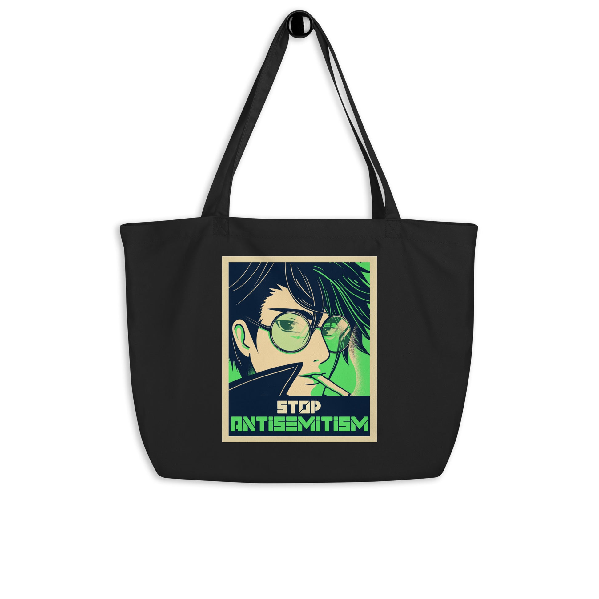 Anime Hero | Antisemitism | Large Organic Tote Bag