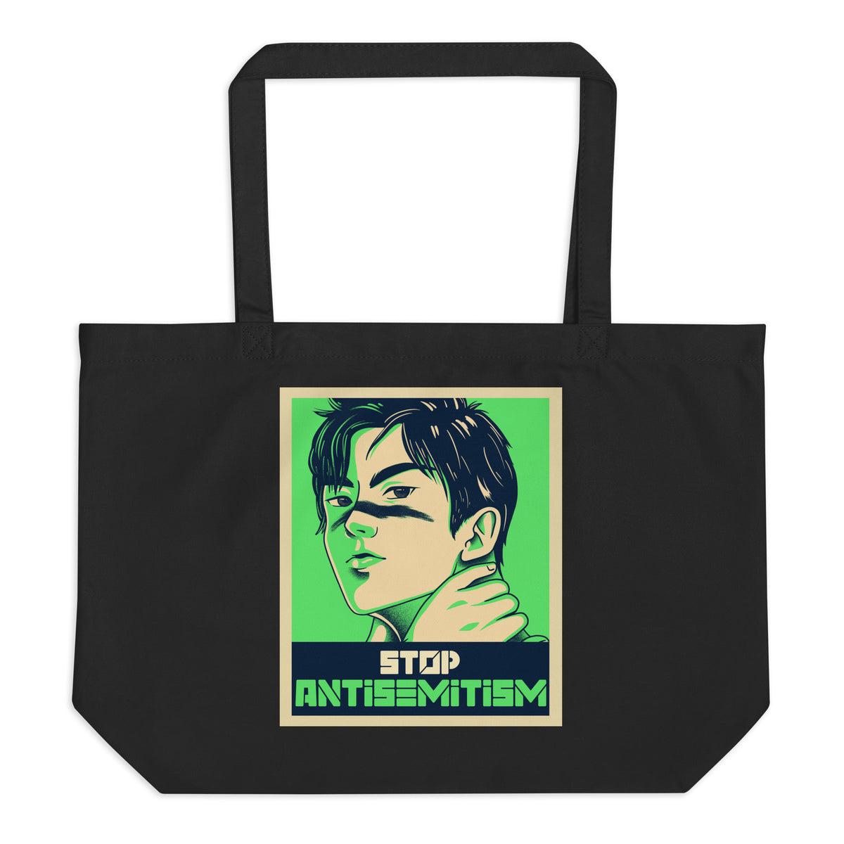 Anime Hero | Antisemitism | Large Organic Tote Bag Jouparty