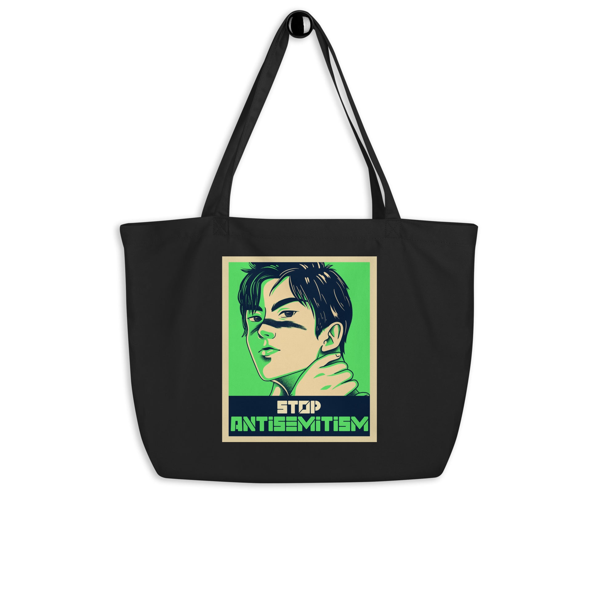 Anime Hero | Antisemitism | Large Organic Tote Bag Jouparty