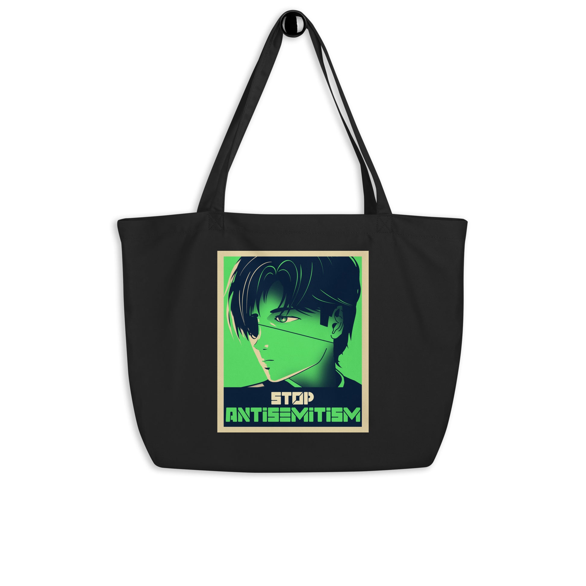 Anime Hero | Antisemitism | Large Organic Tote Bag