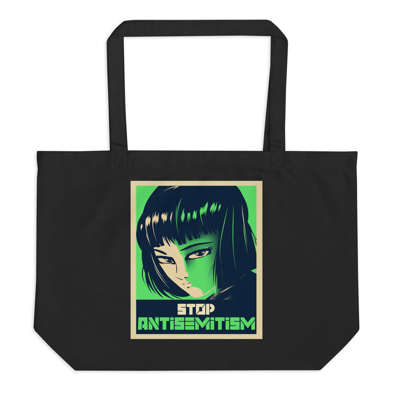 Anime Hero | Antisemitism | Large Organic Tote Bag