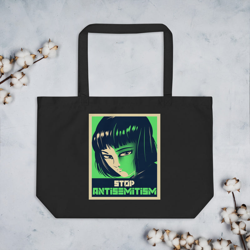 Anime Hero | Antisemitism | Large Organic Tote Bag