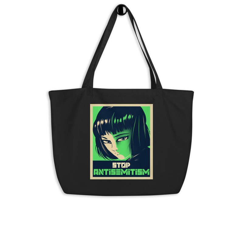 Anime Hero | Antisemitism | Large Organic Tote Bag