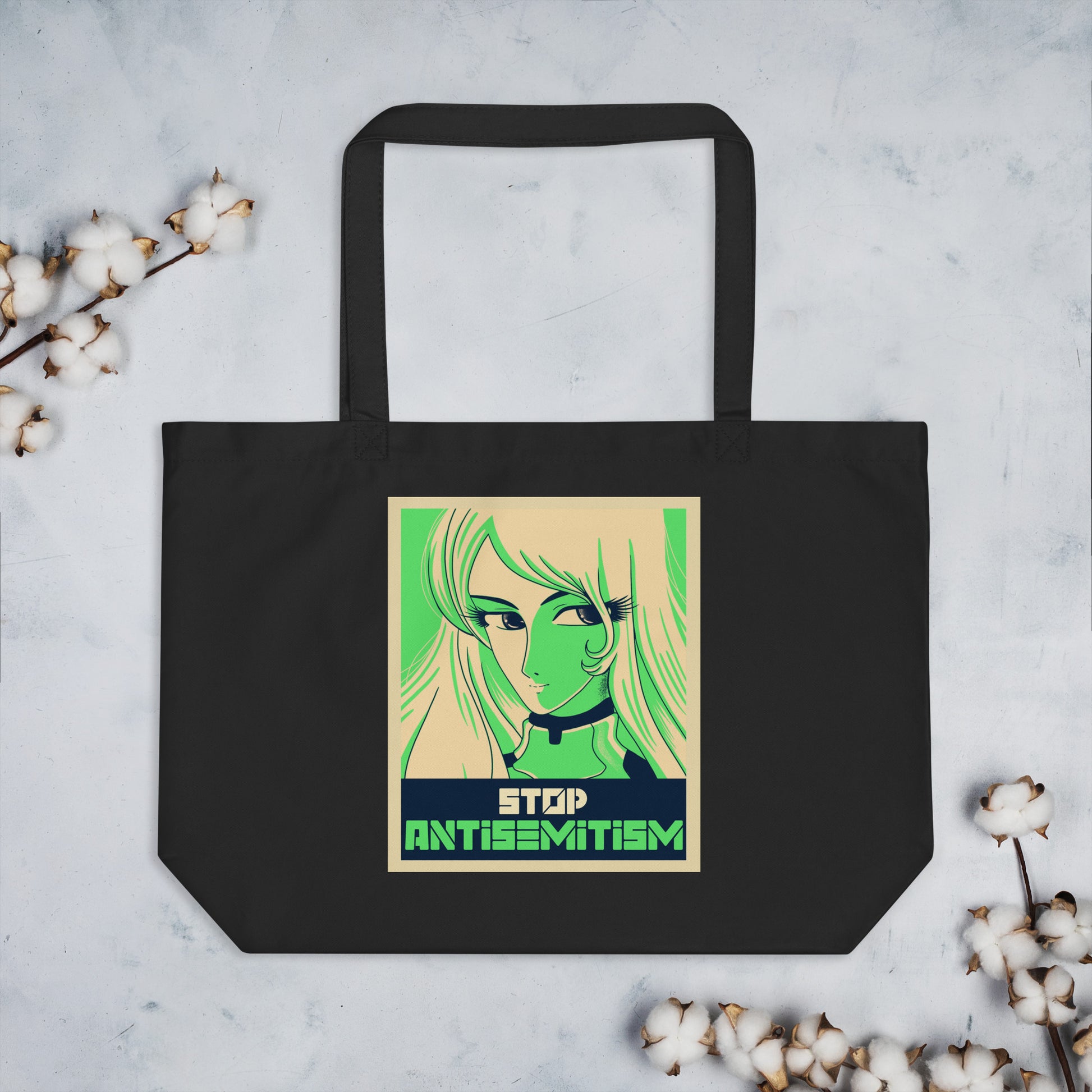 Anime Hero | Antisemitism | Large Organic Tote Bag Jouparty