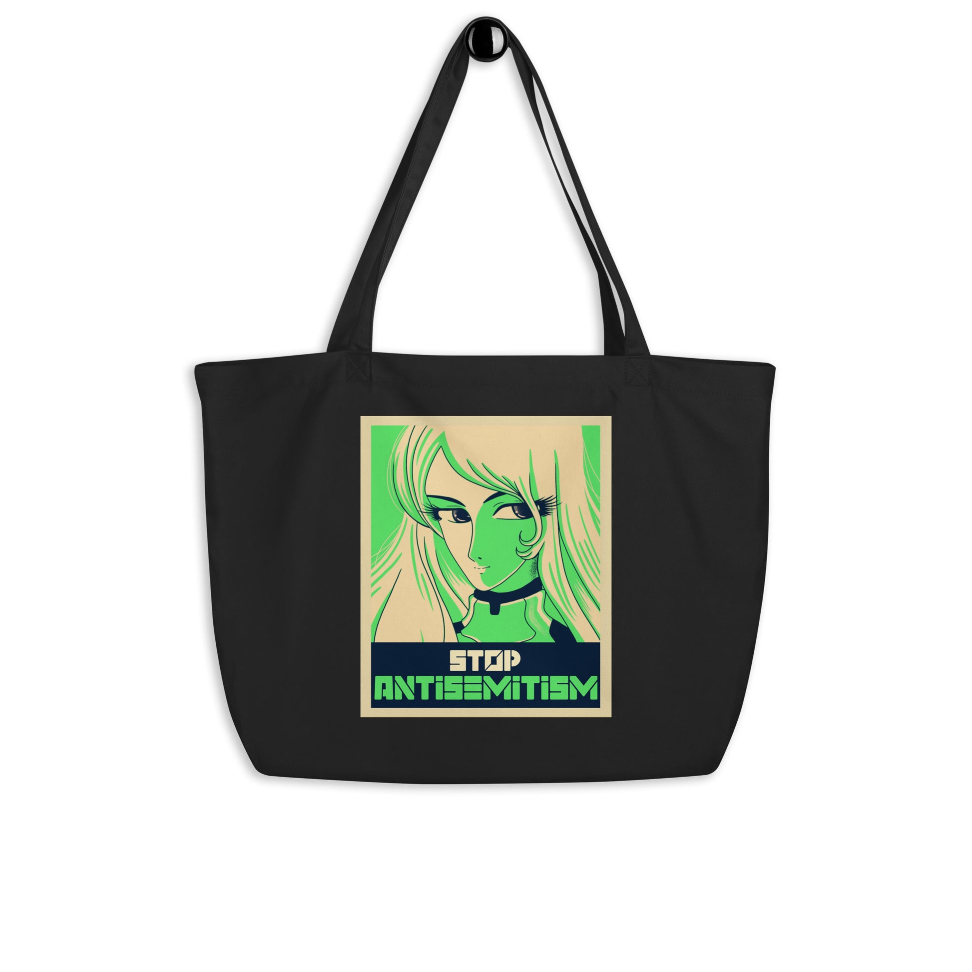 Anime Hero | Antisemitism | Large Organic Tote Bag Jouparty
