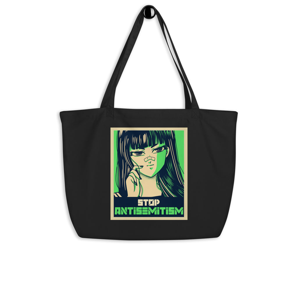 Anime Hero | Antisemitism | Large Organic Tote Bag Jouparty