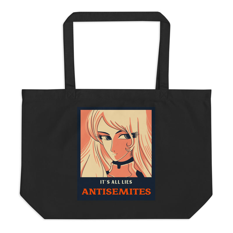 Anime Hero | Antisemitism | Large Organic Tote Bag