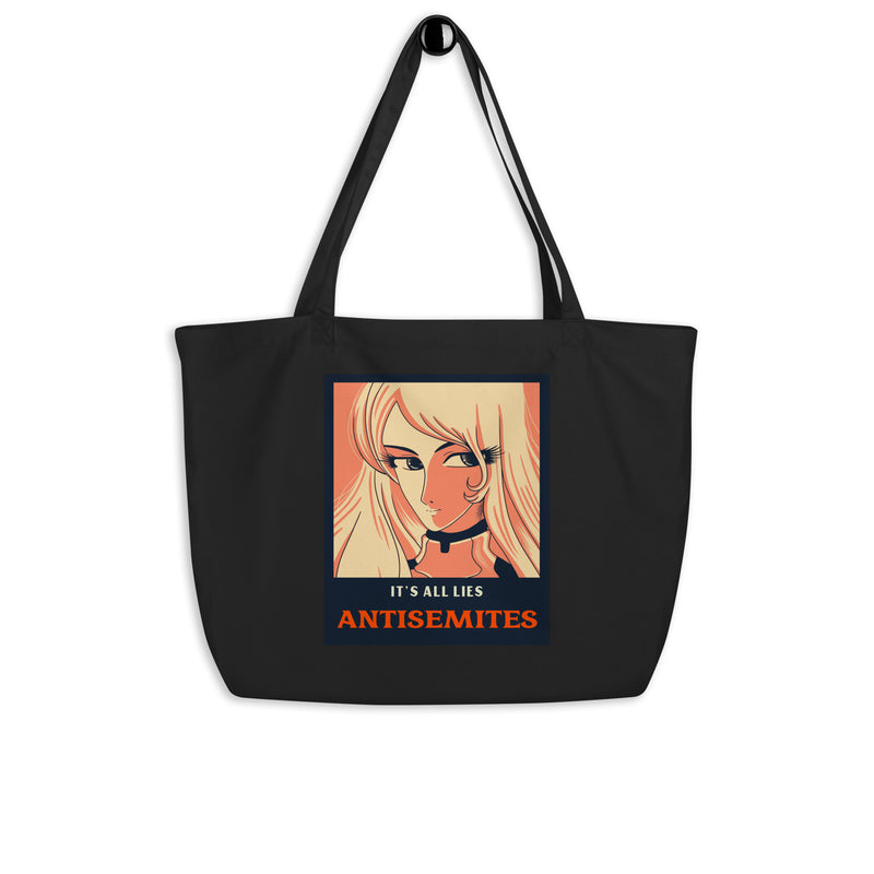 Anime Hero | Antisemitism | Large Organic Tote Bag