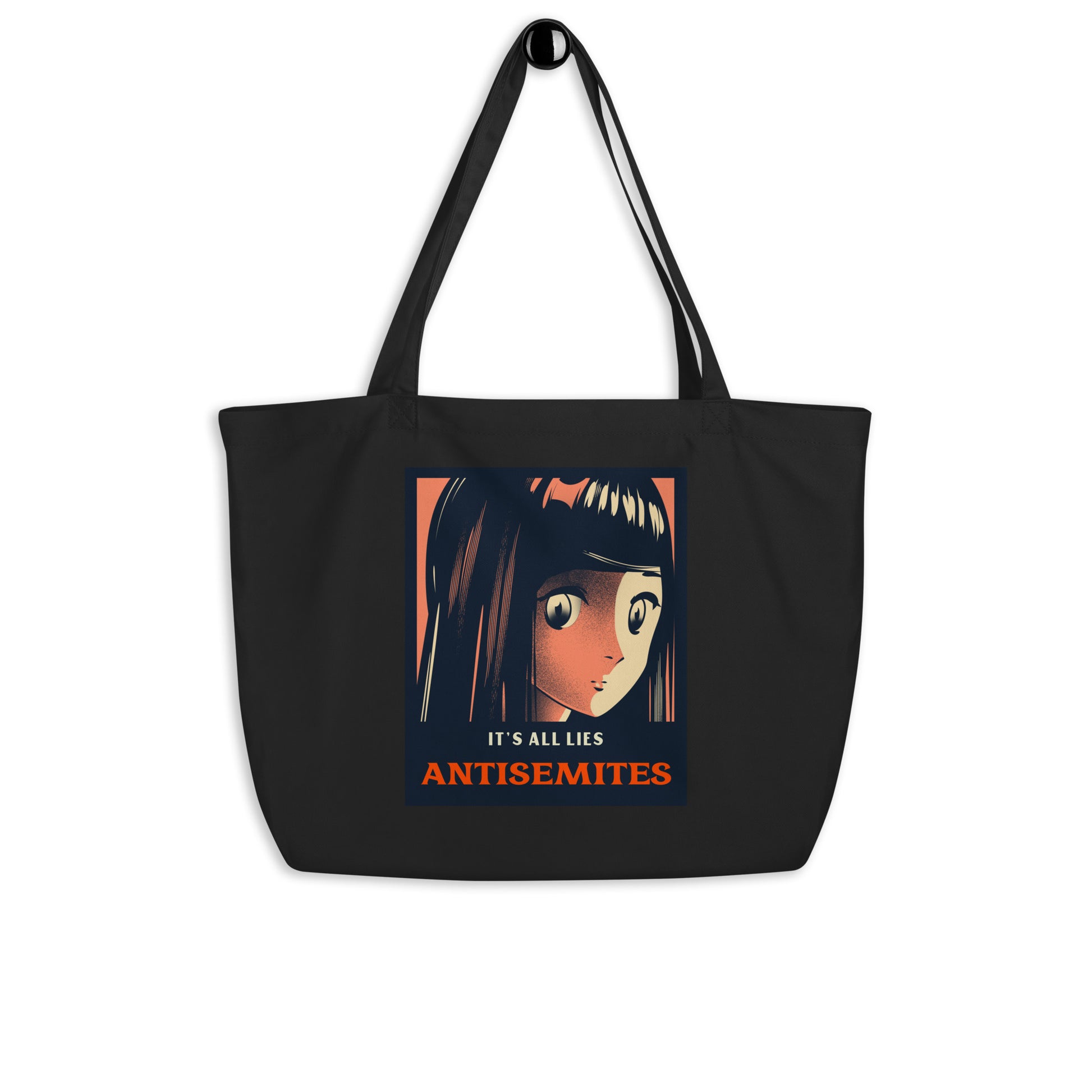 Anime Hero | Antisemitism | Large Organic Tote Bag