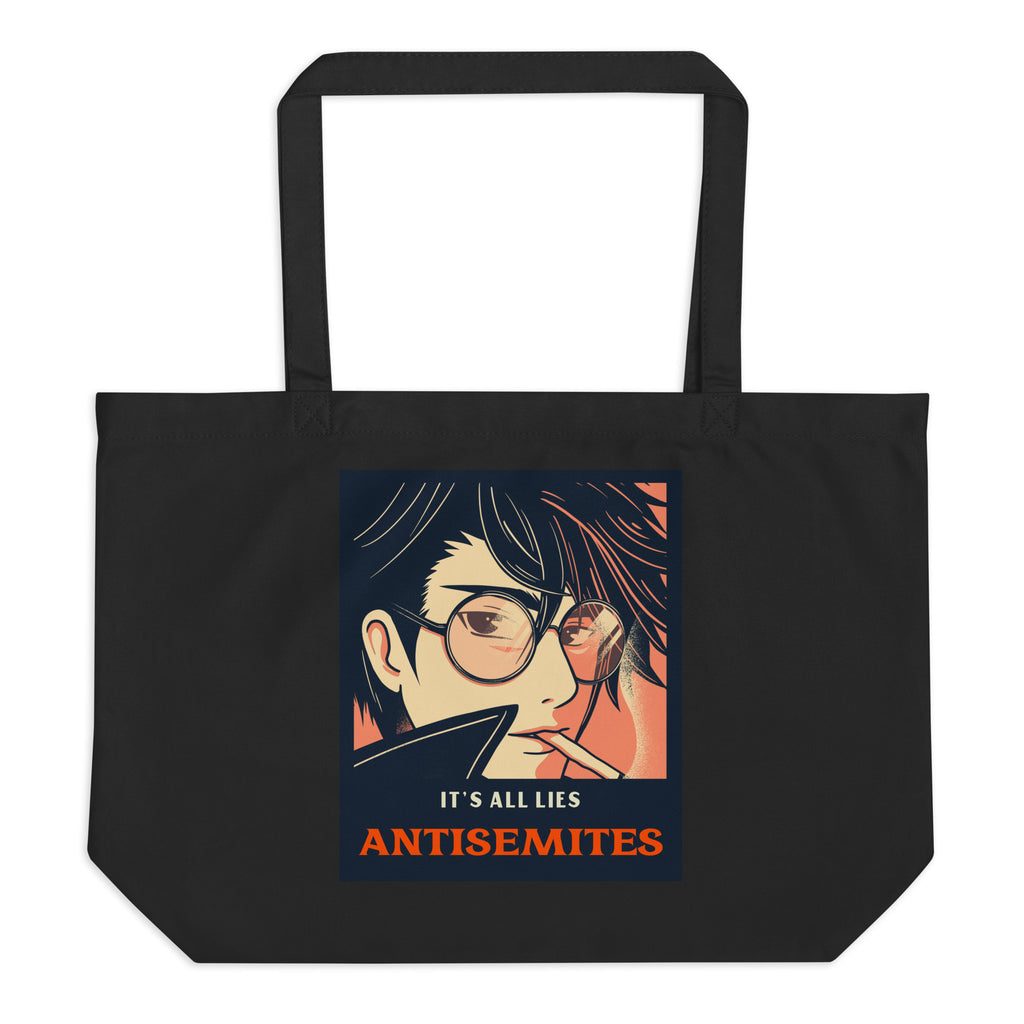 Anime Hero | Antisemitism | Large Organic Tote Bag