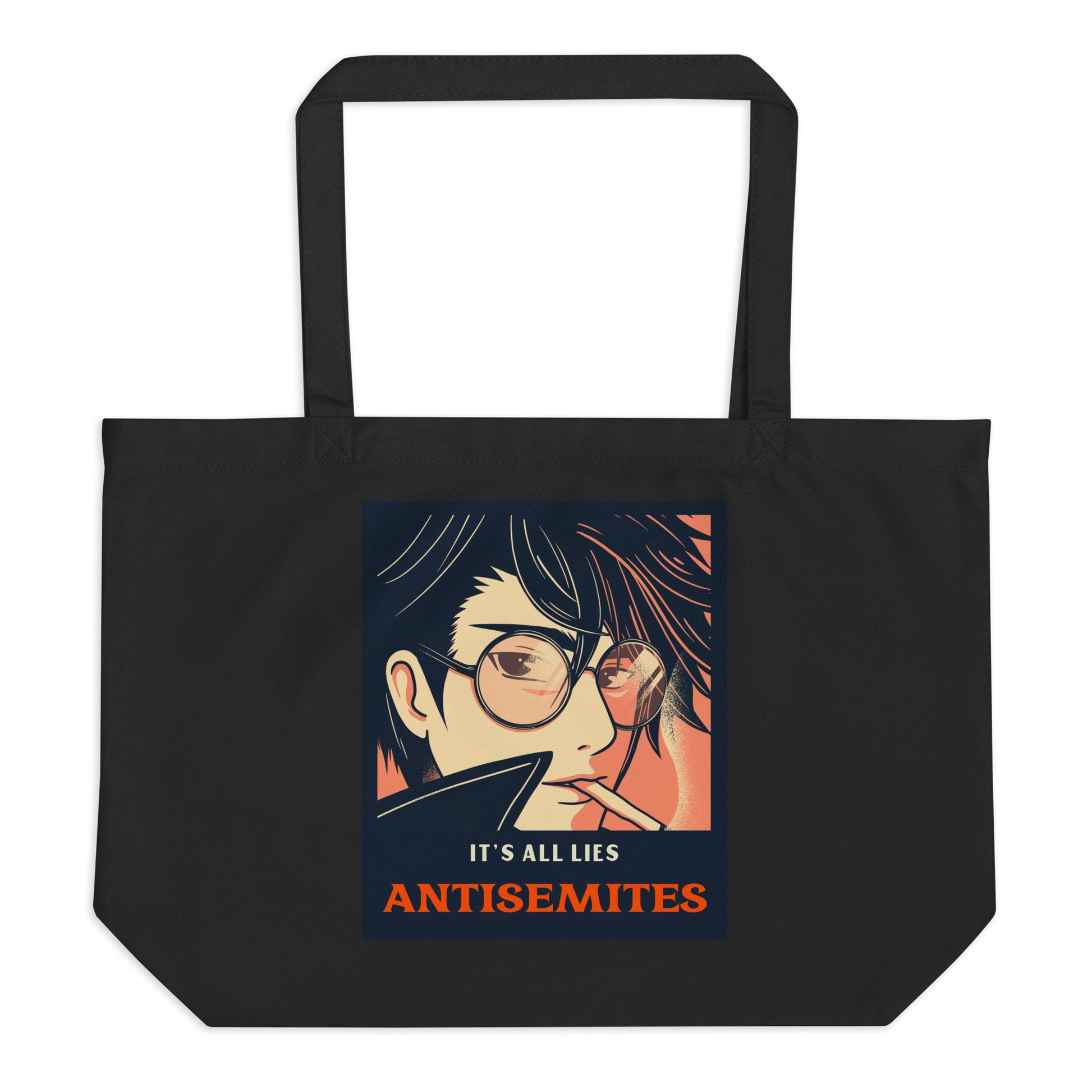 Anime Hero | Antisemitism | Large Organic Tote Bag