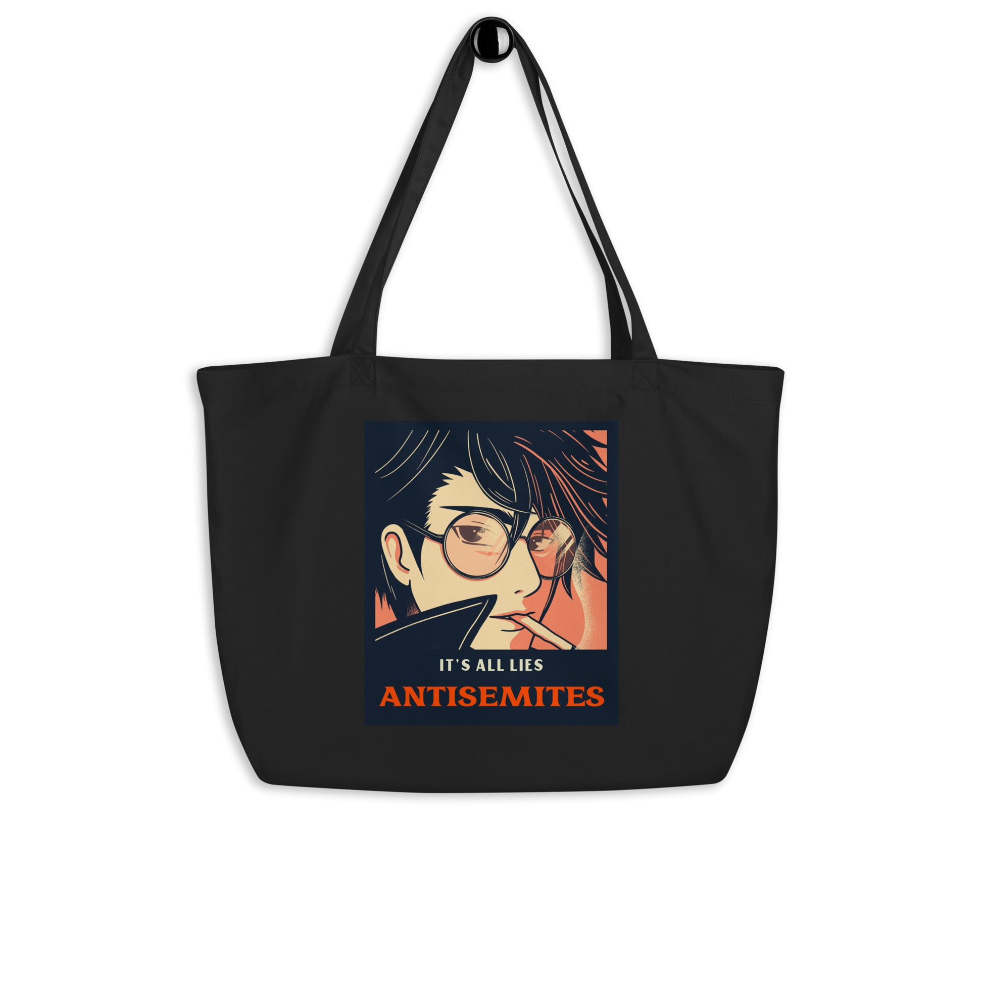 Anime Hero | Antisemitism | Large Organic Tote Bag