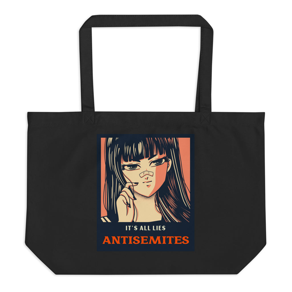 Anime Hero | Antisemitism | Large Organic Tote Bag Jouparty