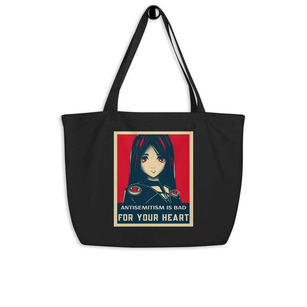 Anime Hero | Antisemitism | Large Organic Tote Bag