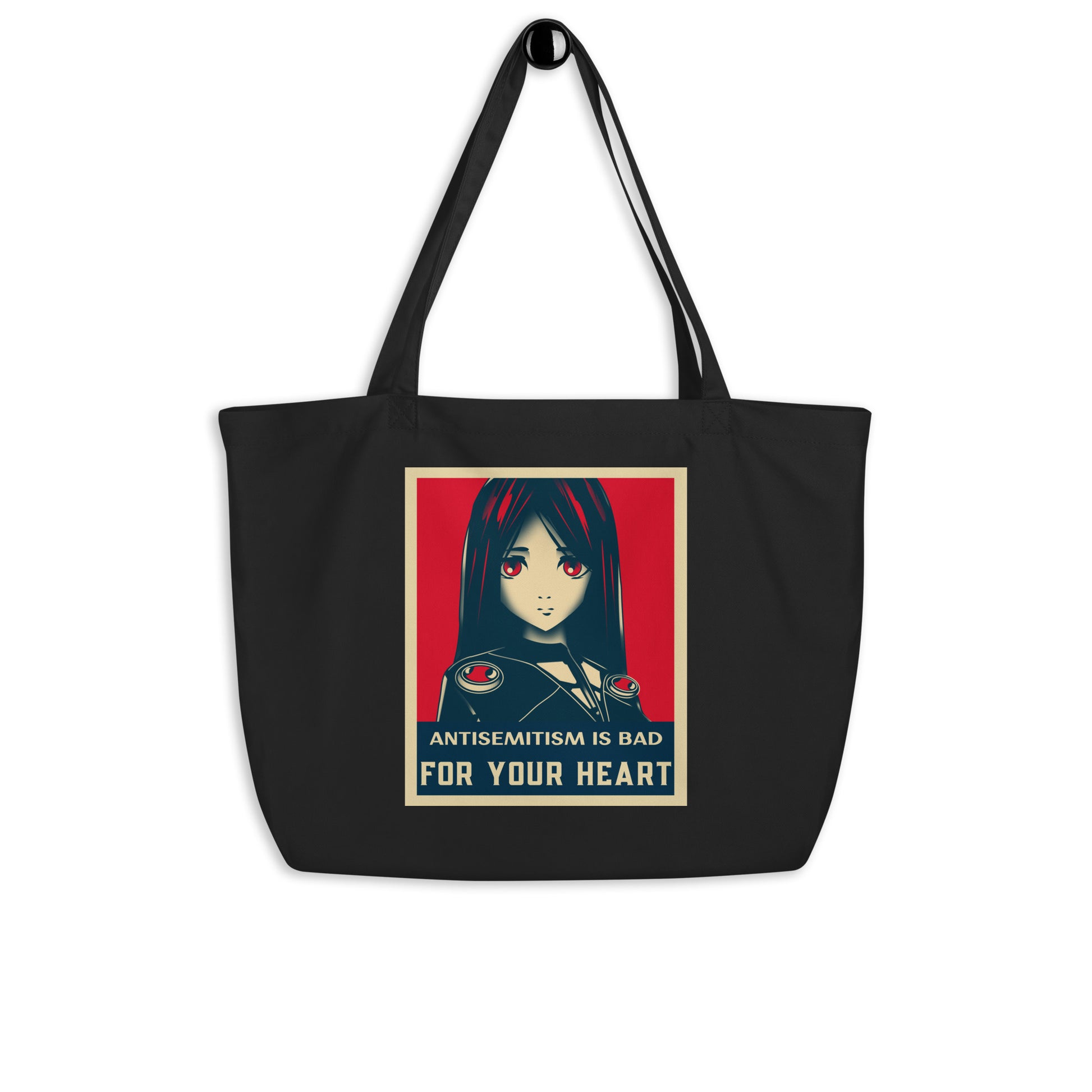Anime Hero | Antisemitism | Large Organic Tote Bag