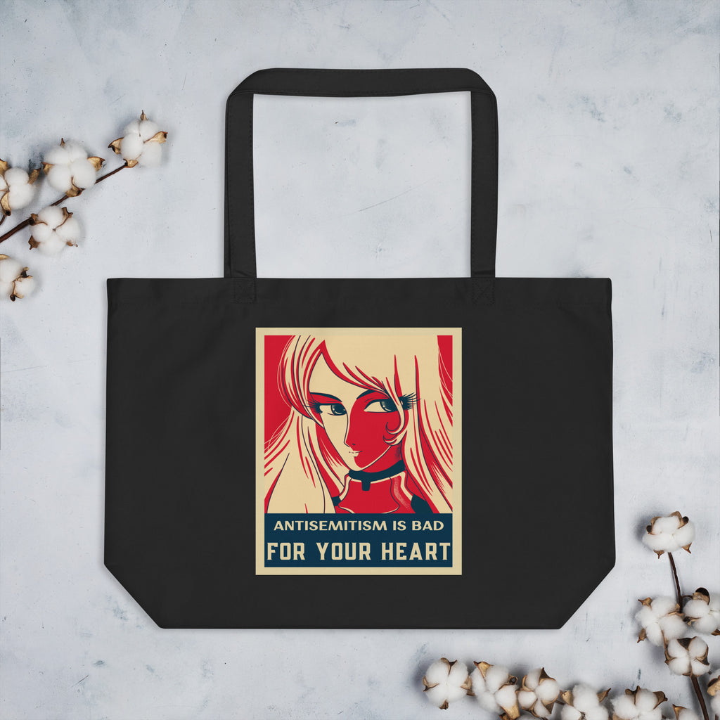 Anime Hero | Antisemitism | Large Organic Tote Bag Jouparty