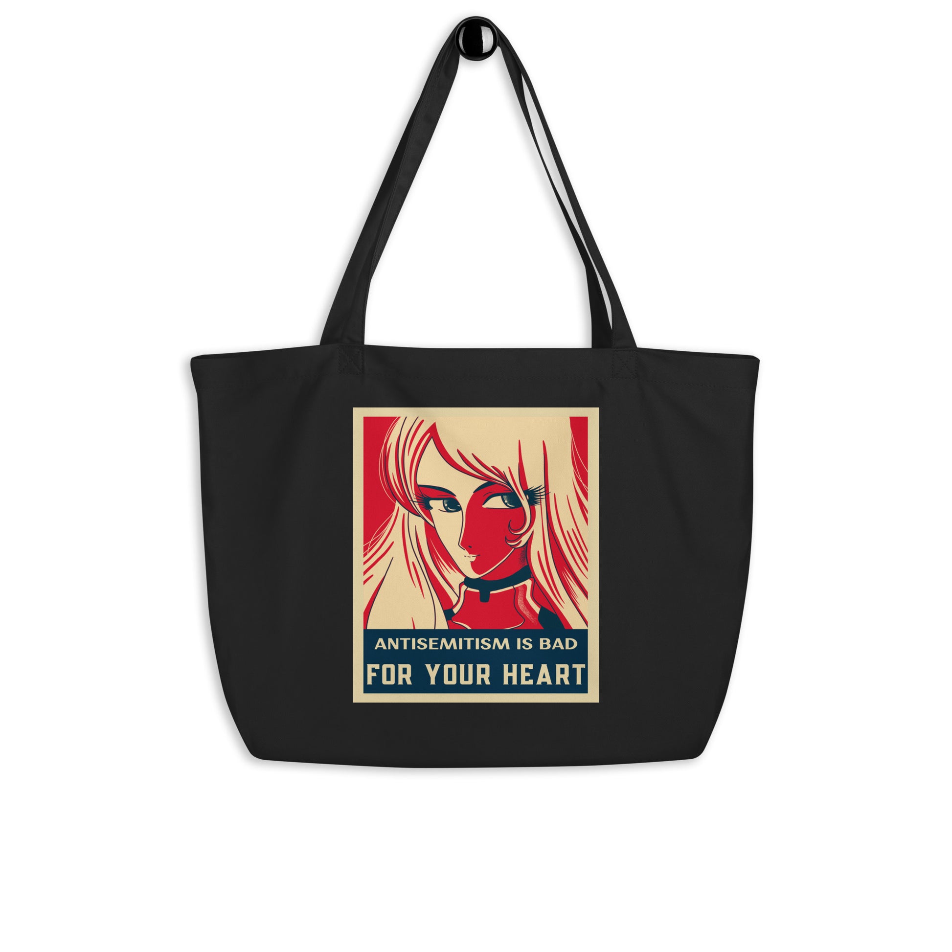 Anime Hero | Antisemitism | Large Organic Tote Bag Jouparty