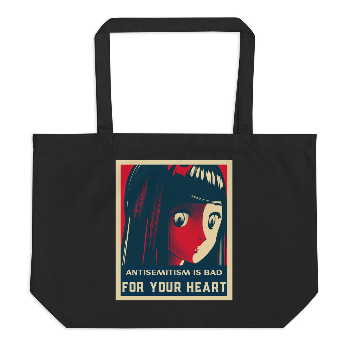 Anime Hero | Antisemitism | Large Organic Tote Bag Jouparty