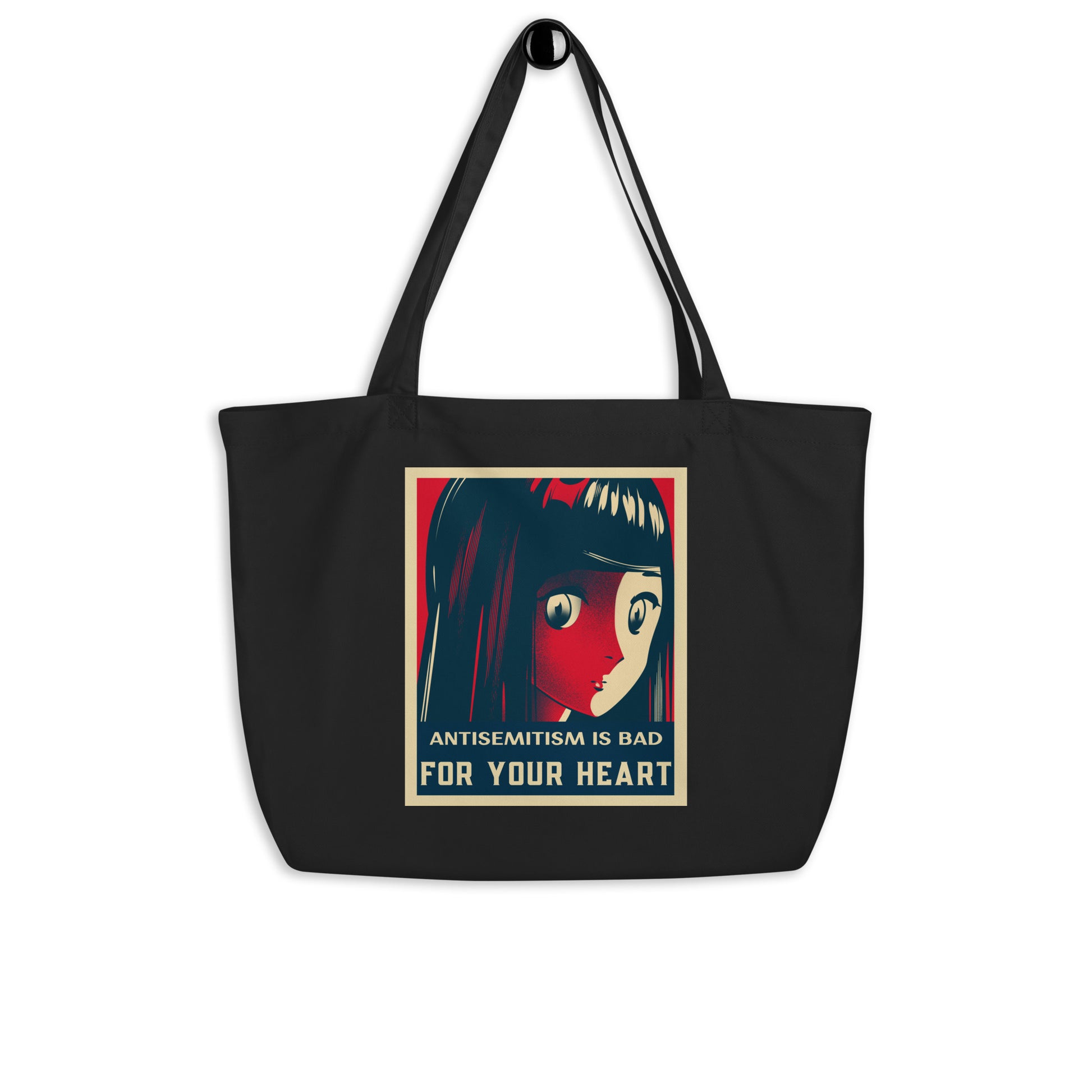 Anime Hero | Antisemitism | Large Organic Tote Bag Jouparty