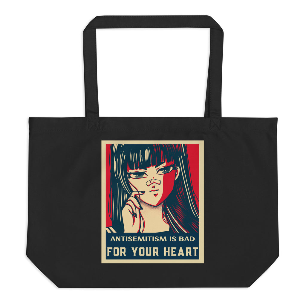Anime Hero | Antisemitism | Large Organic Tote Bag Jouparty