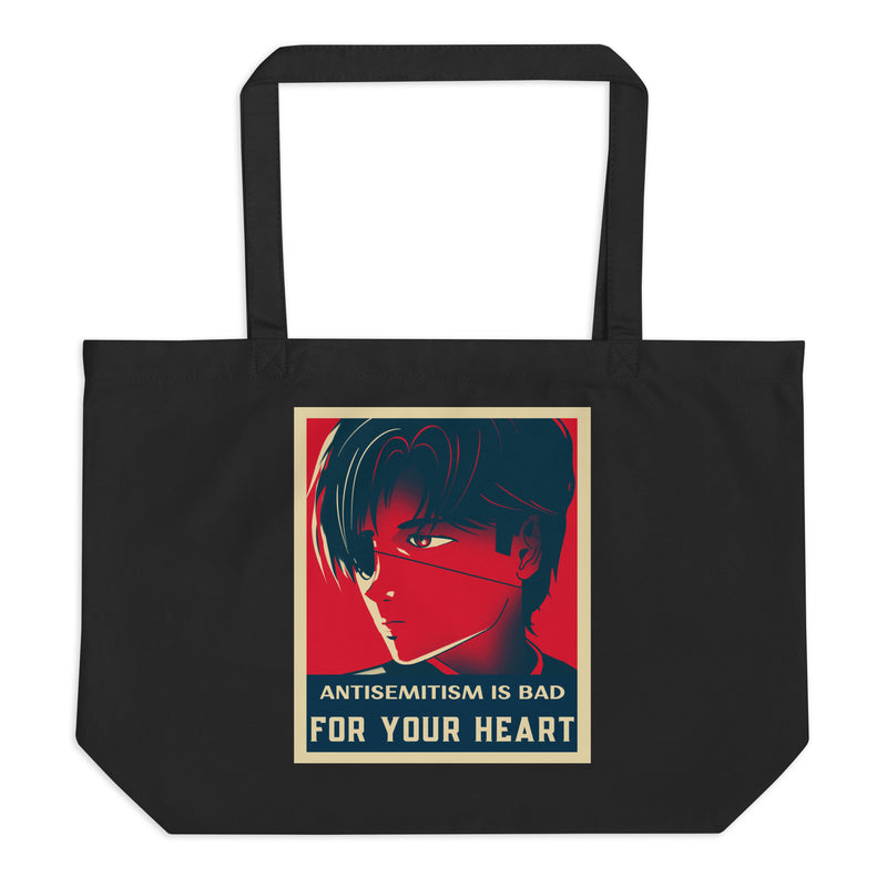 Anime Hero | Antisemitism | Large Organic Tote Bag