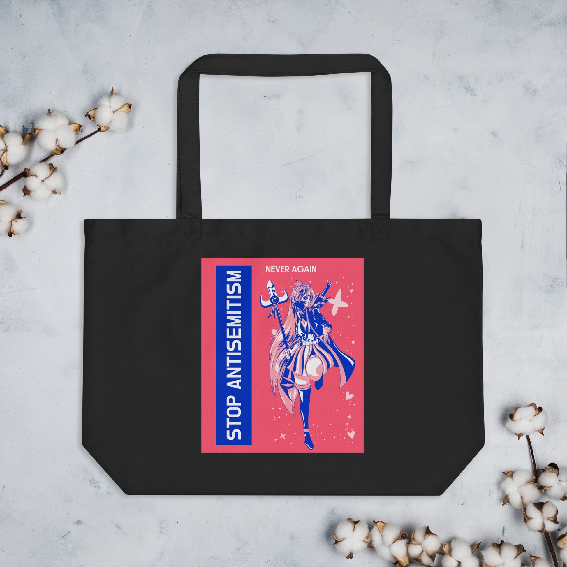 Girl Book | Antisemitism | Large Organic Tote Bag Jouparty