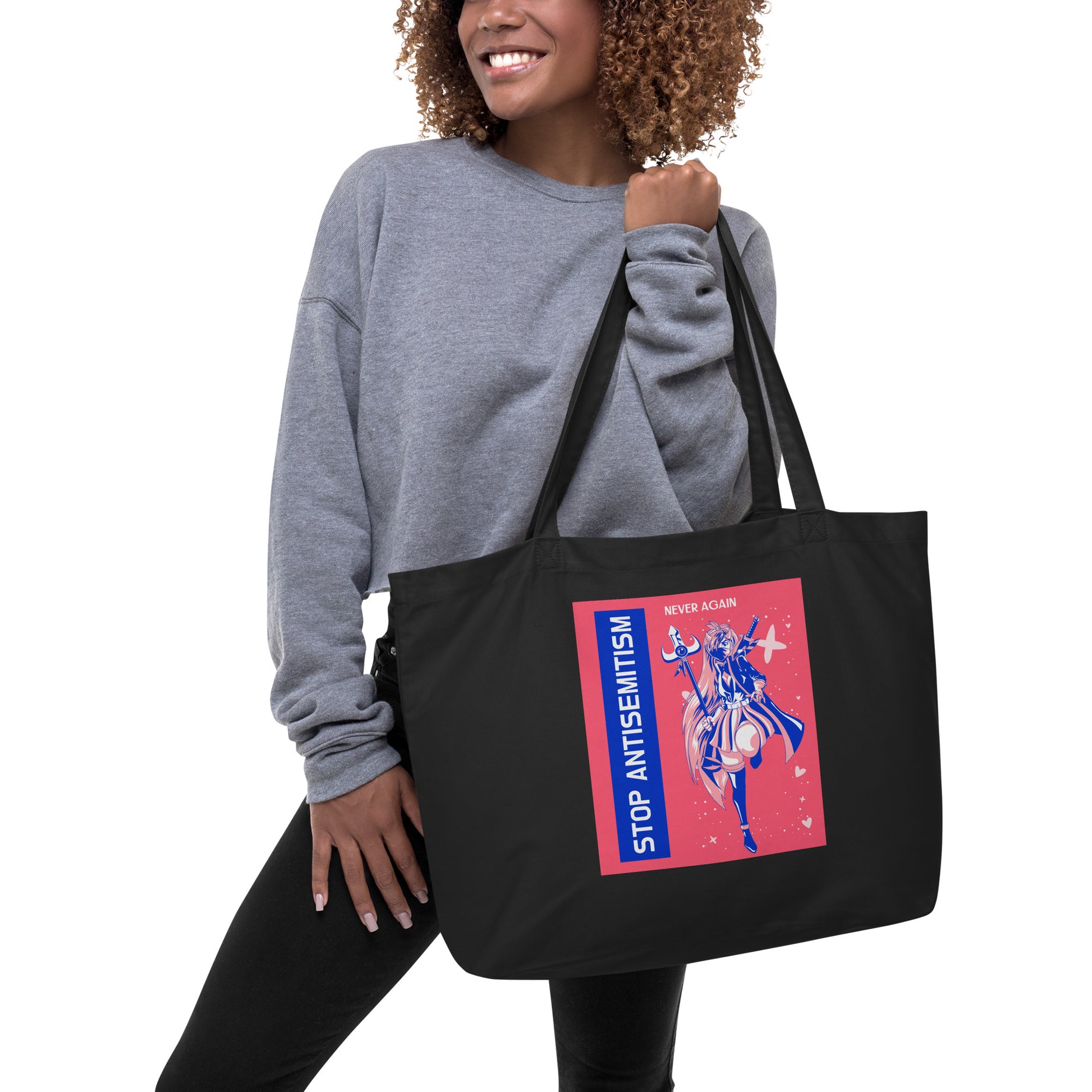 Girl Book | Antisemitism | Large Organic Tote Bag Jouparty
