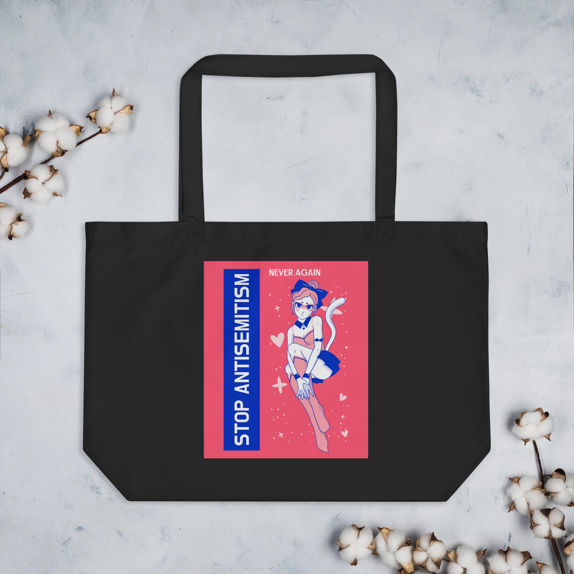 Girl Book | Antisemitism | Large Organic Tote Bag Jouparty
