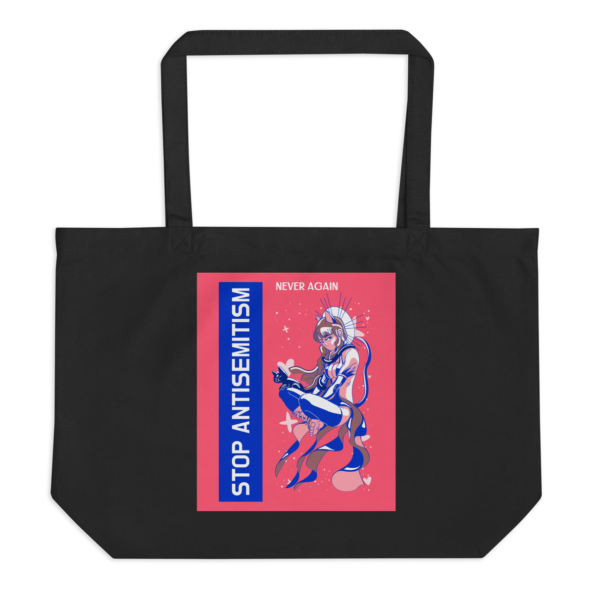 Girl Book | Antisemitism | Large Organic Tote Bag Jouparty