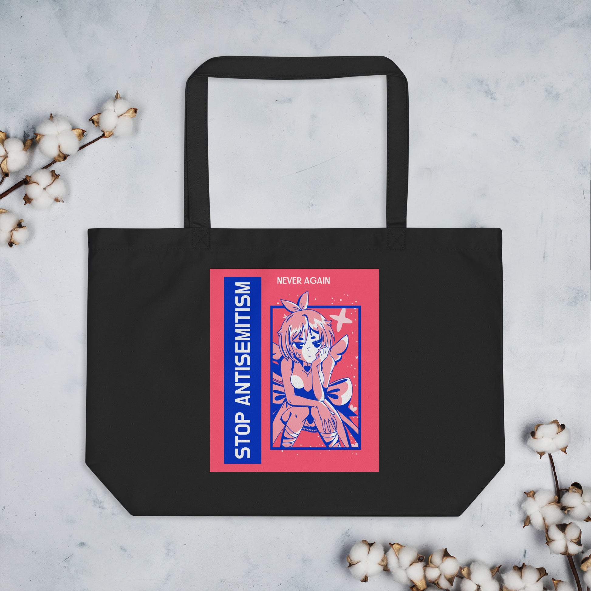 Girl Book | Antisemitism | Large Organic Tote Bag Jouparty