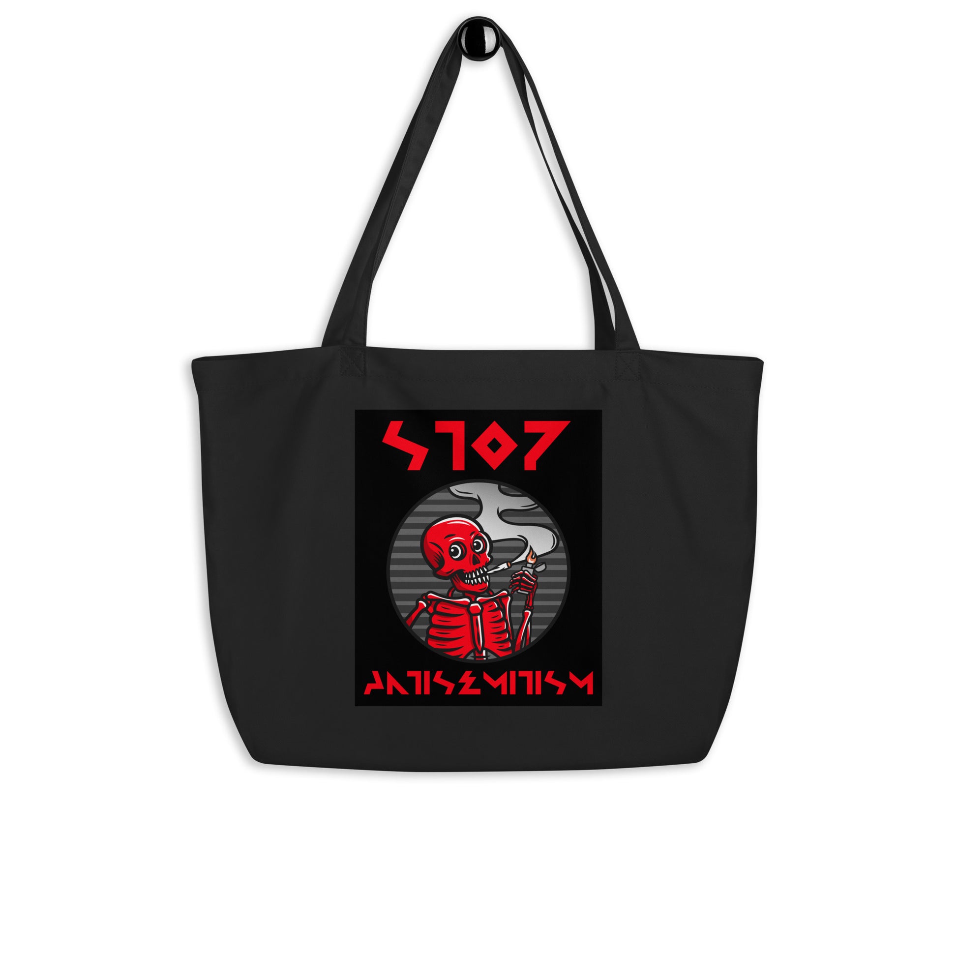 Red Fight | Antisemitism | Large Organic Tote Bag Jouparty