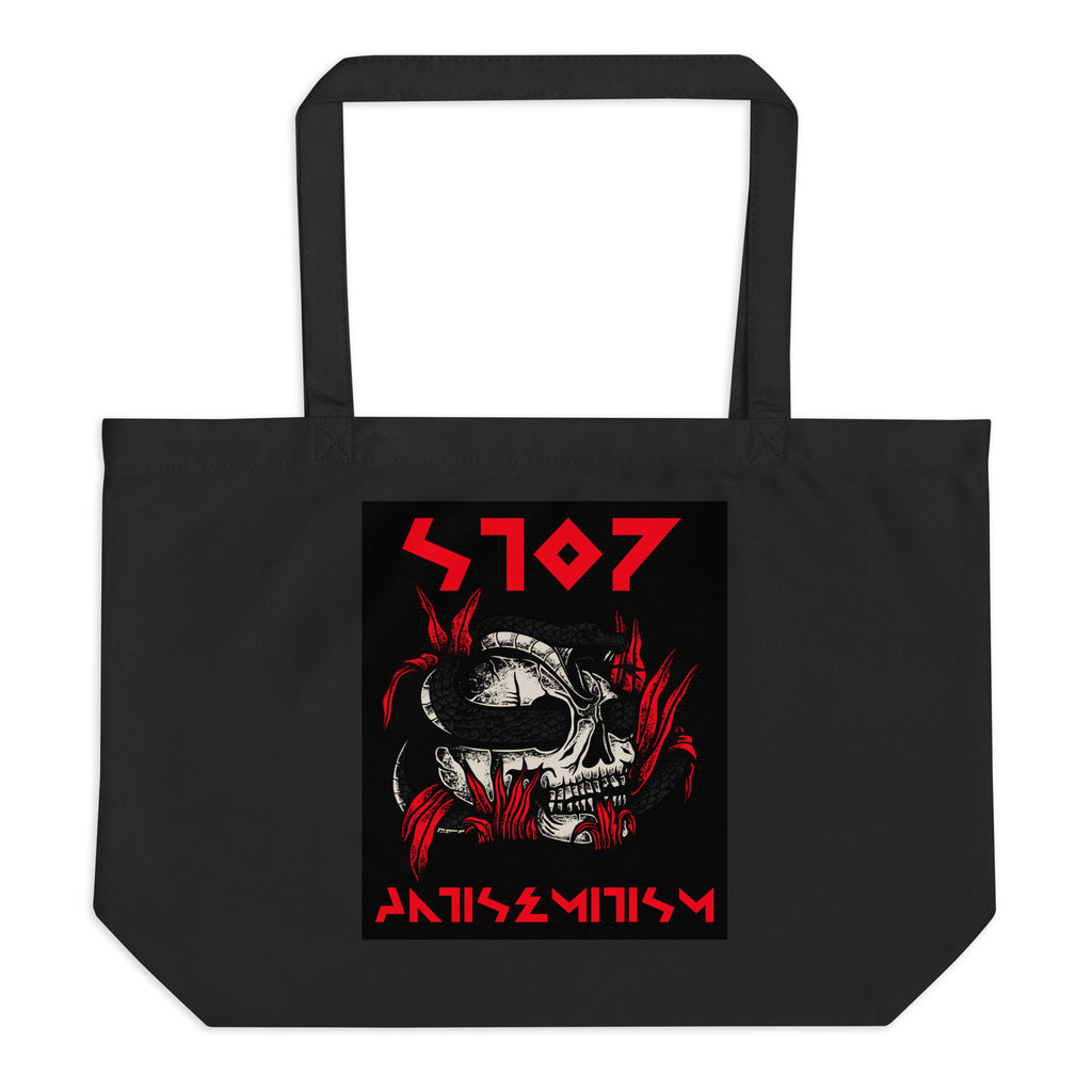 Red Fight | Antisemitism | Large Organic Tote Bag Jouparty