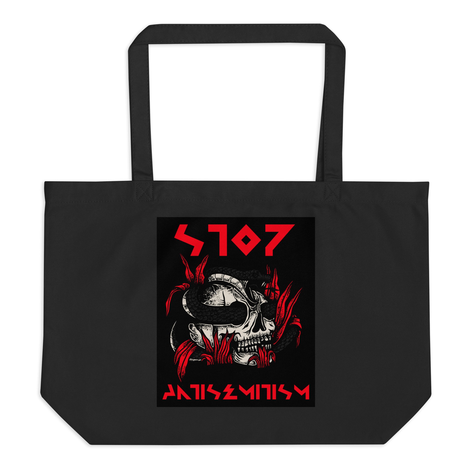 Red Fight | Antisemitism | Large Organic Tote Bag Jouparty
