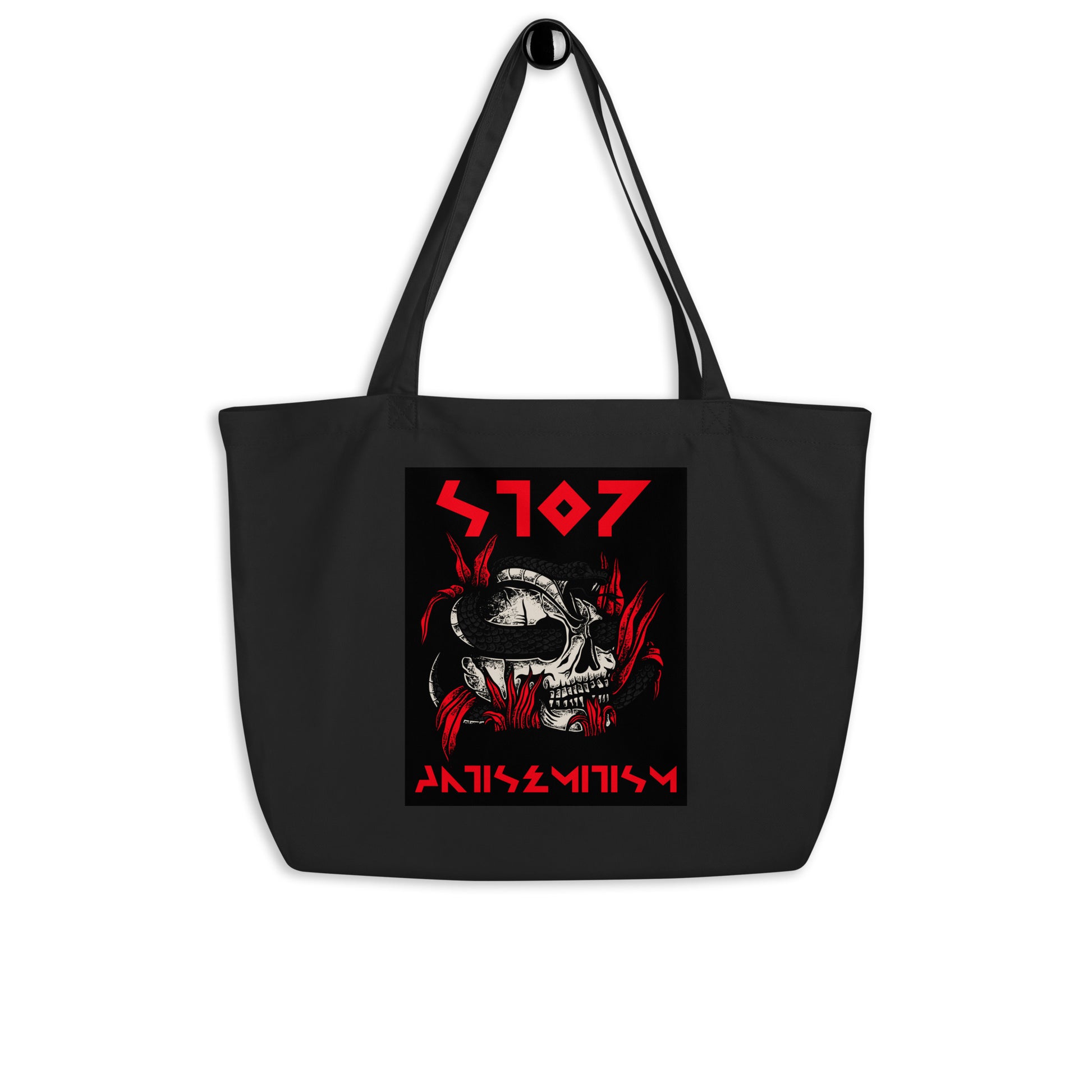 Red Fight | Antisemitism | Large Organic Tote Bag Jouparty