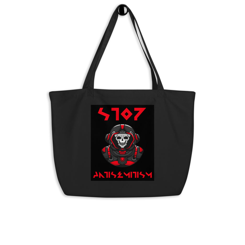 Red Fight | Antisemitism | Large Organic Tote Bag Jouparty