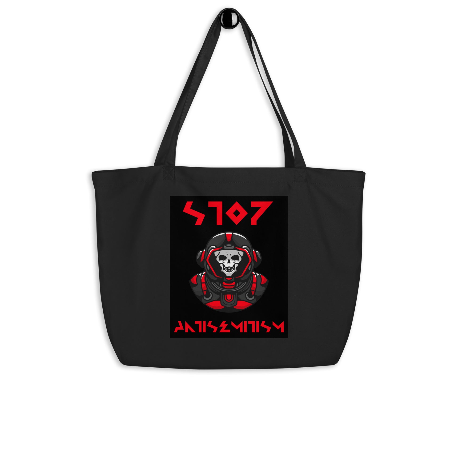 Red Fight | Antisemitism | Large Organic Tote Bag Jouparty